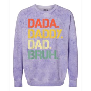 Dada Daddy Dad Bruh Happy Fathers Day Colorblast Crewneck Sweatshirt