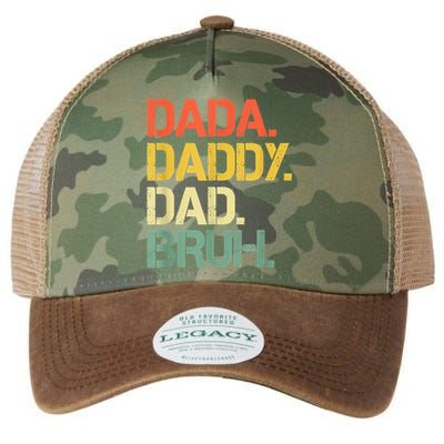 Dada Daddy Dad Bruh Happy Fathers Day Legacy Tie Dye Trucker Hat