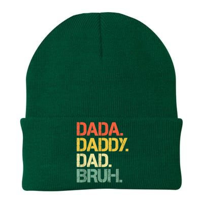 Dada Daddy Dad Bruh Happy Fathers Day Knit Cap Winter Beanie