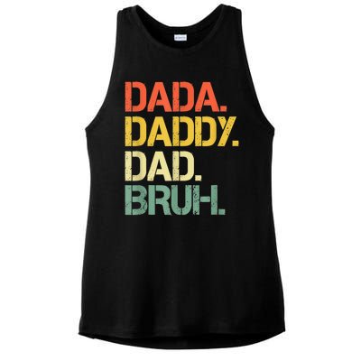 Dada Daddy Dad Bruh Happy Fathers Day Ladies PosiCharge Tri-Blend Wicking Tank