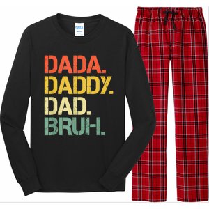 Dada Daddy Dad Bruh Happy Fathers Day Long Sleeve Pajama Set