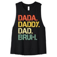 Dada Daddy Dad Bruh Happy Fathers Day Women's Racerback Cropped Tank