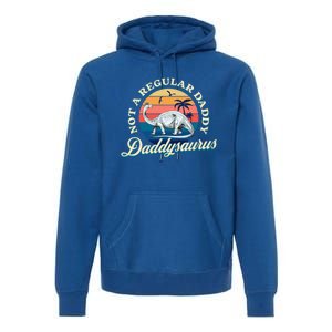 Daddysaurus Dad Daddy Papa Dino Lover Funny Dinosaur Father Gift Premium Hoodie