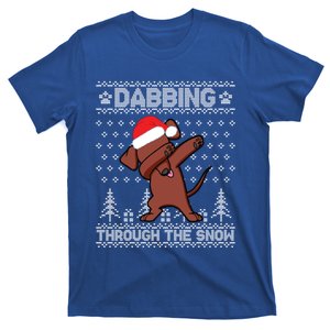 Dachshund Dog Dabbing Through The Snow Merry Christmas Day Gift T-Shirt