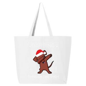 Dachshund Dog Dabbing Through The Snow Merry Christmas Day Gift 25L Jumbo Tote