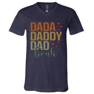 Dada Daddy Dad Bruh Awesome Like My Daughter FatherS Day V-Neck T-Shirt