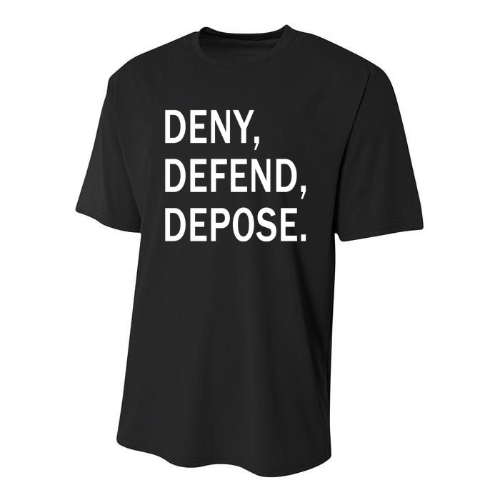 Deny Defend Depose Youth Performance Sprint T-Shirt