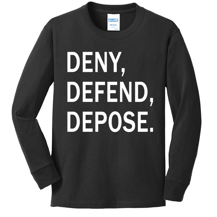 Deny Defend Depose Kids Long Sleeve Shirt