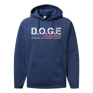 Doge D.O.G.E. Department Of Government Efficiency Performance Fleece Hoodie