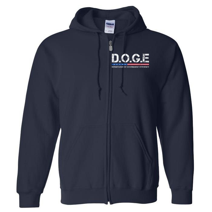 Doge D.O.G.E. Department Of Government Efficiency Full Zip Hoodie