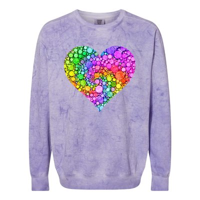 Dot Day Dotted Colorful Heart Of Dots Colorblast Crewneck Sweatshirt