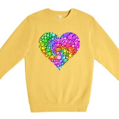 Dot Day Dotted Colorful Heart Of Dots Premium Crewneck Sweatshirt