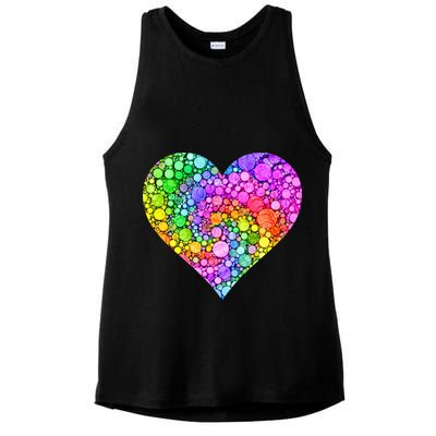 Dot Day Dotted Colorful Heart Of Dots Ladies PosiCharge Tri-Blend Wicking Tank