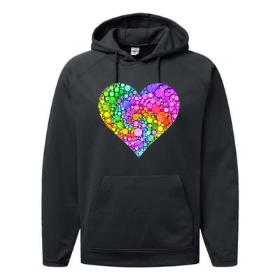 Dot Day Dotted Colorful Heart Of Dots Performance Fleece Hoodie