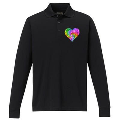 Dot Day Dotted Colorful Heart Of Dots Performance Long Sleeve Polo