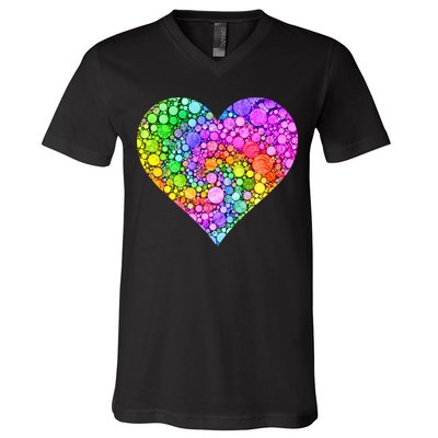 Dot Day Dotted Colorful Heart Of Dots V-Neck T-Shirt