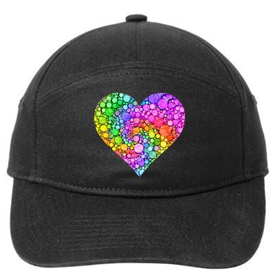 Dot Day Dotted Colorful Heart Of Dots 7-Panel Snapback Hat