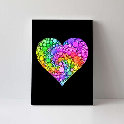 Dot Day Dotted Colorful Heart Of Dots Canvas