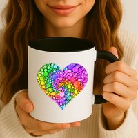 Dot Day Dotted Colorful Heart Of Dots Mug