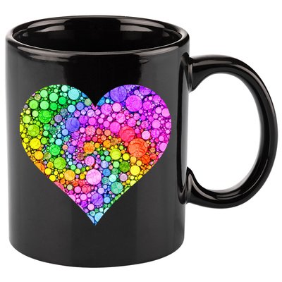 Dot Day Dotted Colorful Heart Of Dots 11oz C Handle Ceramic Mug