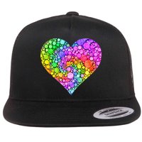 Dot Day Dotted Colorful Heart Of Dots Flatbill Hat