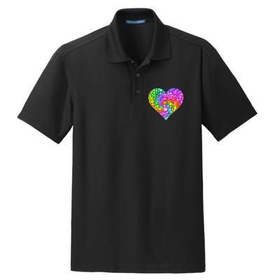 Dot Day Dotted Colorful Heart Of Dots Dry Zone Grid Polo