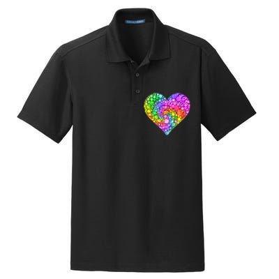 Dot Day Dotted Colorful Heart Of Dots Dry Zone Grid Polo