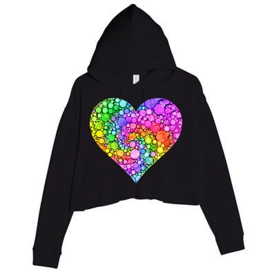 Dot Day Dotted Colorful Heart Of Dots Crop Fleece Hoodie