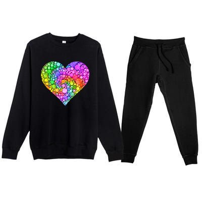 Dot Day Dotted Colorful Heart Of Dots Premium Crewneck Sweatsuit Set