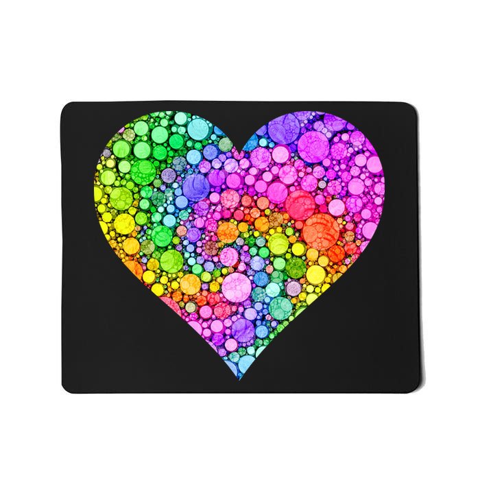 Dot Day Dotted Colorful Heart Of Dots Mousepad