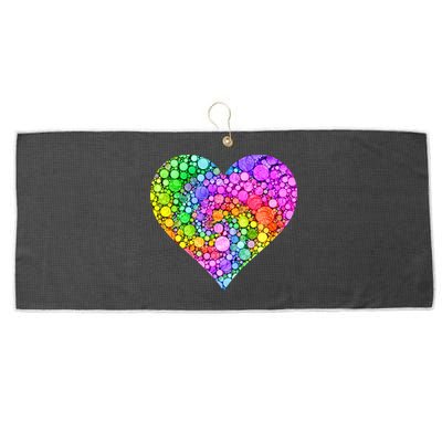 Dot Day Dotted Colorful Heart Of Dots Large Microfiber Waffle Golf Towel
