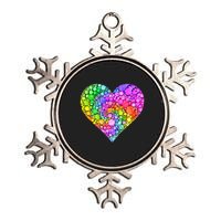 Dot Day Dotted Colorful Heart Of Dots Metallic Star Ornament