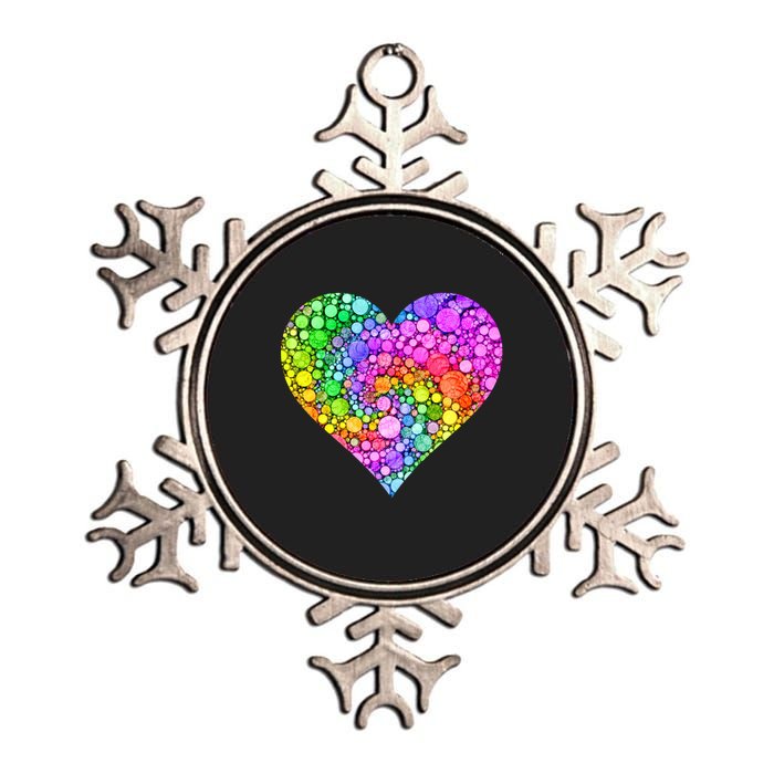 Dot Day Dotted Colorful Heart Of Dots Metallic Star Ornament