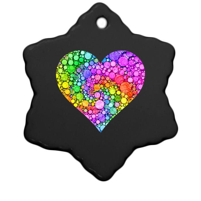 Dot Day Dotted Colorful Heart Of Dots Ceramic Star Ornament