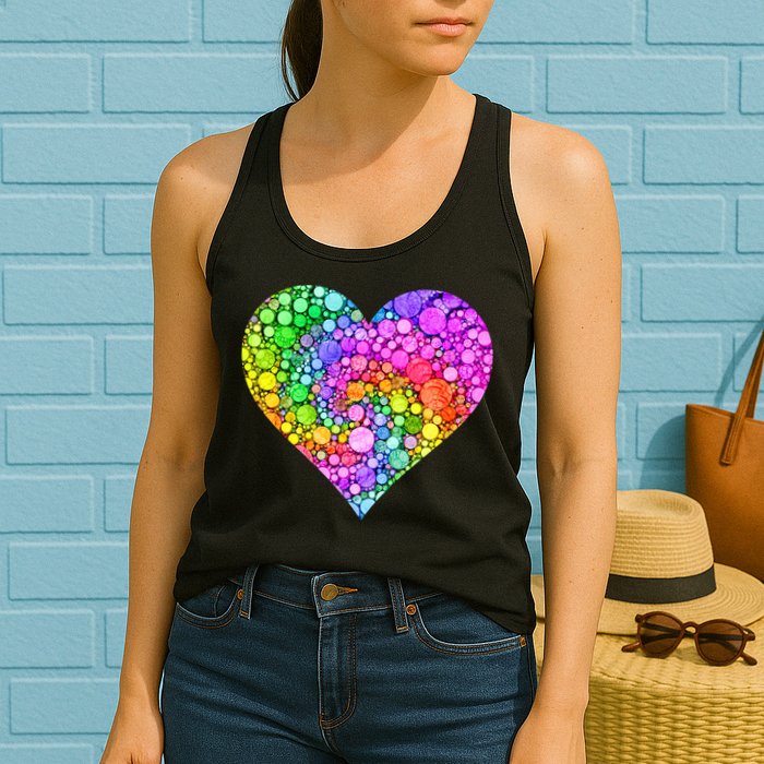 Dot Day Dotted Colorful Heart Of Dots Womens Tank Top