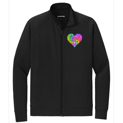 Dot Day Dotted Colorful Heart Of Dots Stretch Full-Zip Cadet Jacket