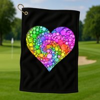 Dot Day Dotted Colorful Heart Of Dots Golf Towel