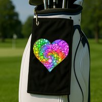 Dot Day Dotted Colorful Heart Of Dots Golf Towel