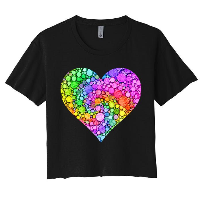 Dot Day Dotted Colorful Heart Of Dots Crop Top