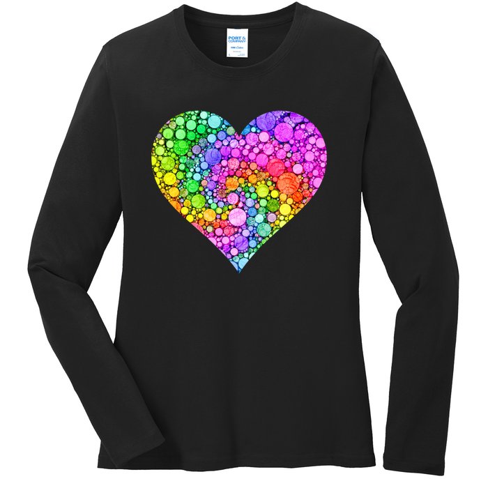 Dot Day Dotted Colorful Heart Of Dots Ladies Long Sleeve Shirt