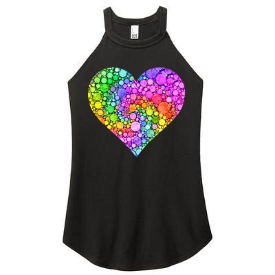 Dot Day Dotted Colorful Heart Of Dots Women's Perfect Tri Rocker Tank