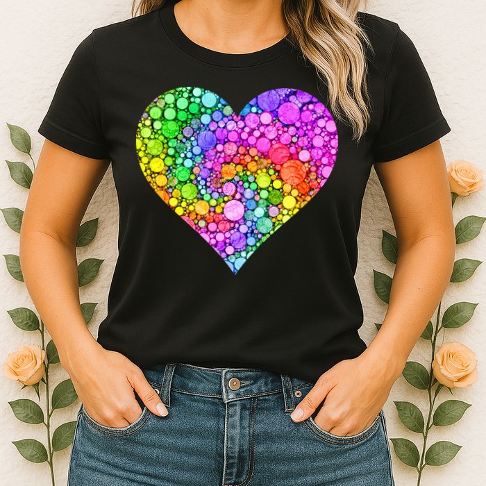 Dot Day Dotted Colorful Heart Of Dots Womens T-Shirt