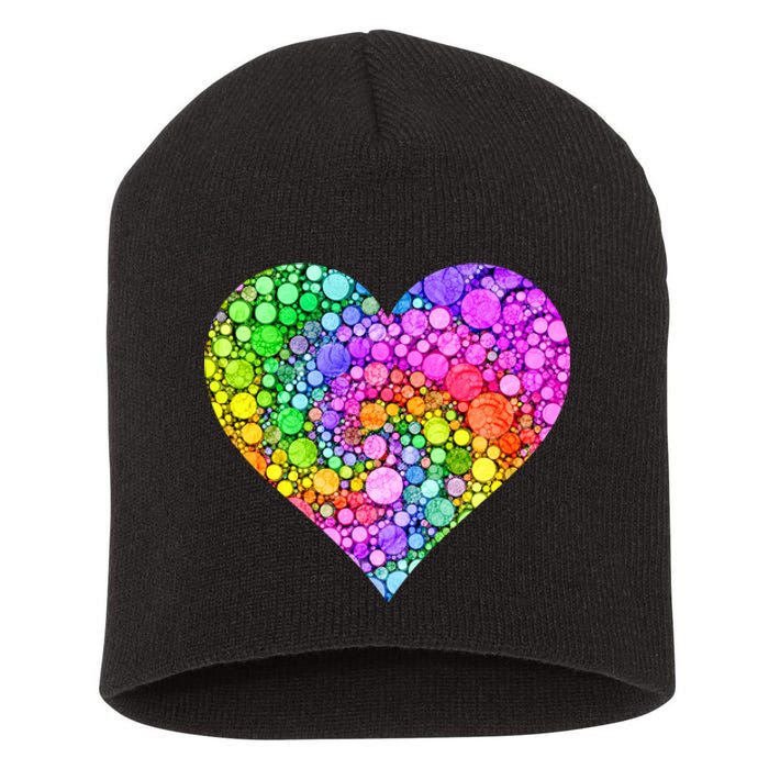 Dot Day Dotted Colorful Heart Of Dots Short Acrylic Beanie