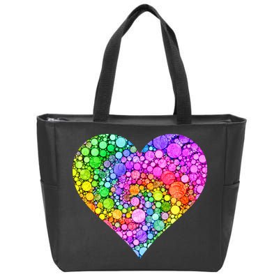 Dot Day Dotted Colorful Heart Of Dots Zip Tote Bag