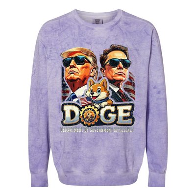 D.O.G.E Doge Department Of Government Efficiency Colorblast Crewneck Sweatshirt