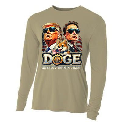 D.O.G.E Doge Department Of Government Efficiency Cooling Performance Long Sleeve Crew