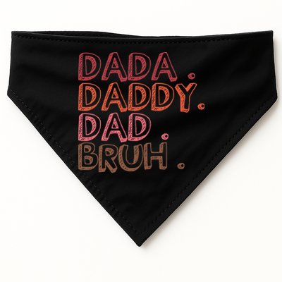 Dada Daddy Dad Bruh Funny Fatherhood Timeline Fathers Day USA-Made Doggie Bandana