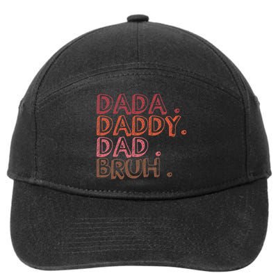 Dada Daddy Dad Bruh Funny Fatherhood Timeline Fathers Day 7-Panel Snapback Hat