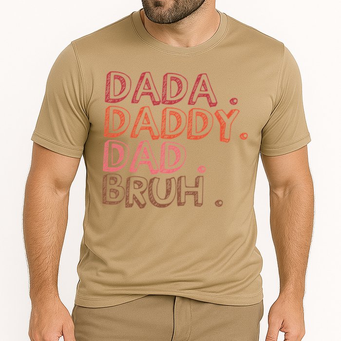 Dada Daddy Dad Bruh Funny Fatherhood Timeline Fathers Day Cooling Performance Crew T-Shirt