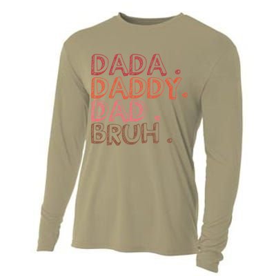 Dada Daddy Dad Bruh Funny Fatherhood Timeline Fathers Day Cooling Performance Long Sleeve Crew